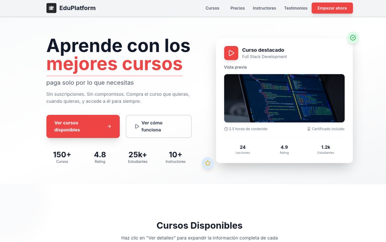 Plataforma educativa desarrollada durante el hackathon